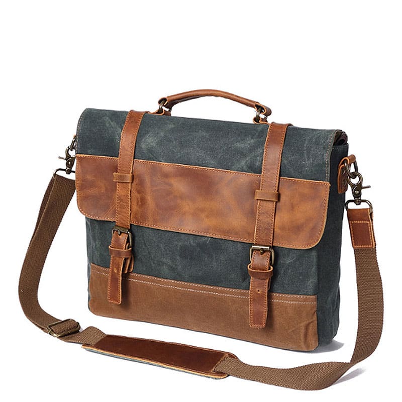 Fashion Men's Canvas Shoulder Messenger Bag Briefcase view 3