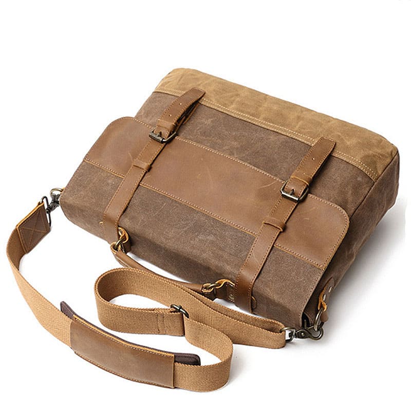 Fashion Men's Canvas Shoulder Messenger Bag Briefcase view 2