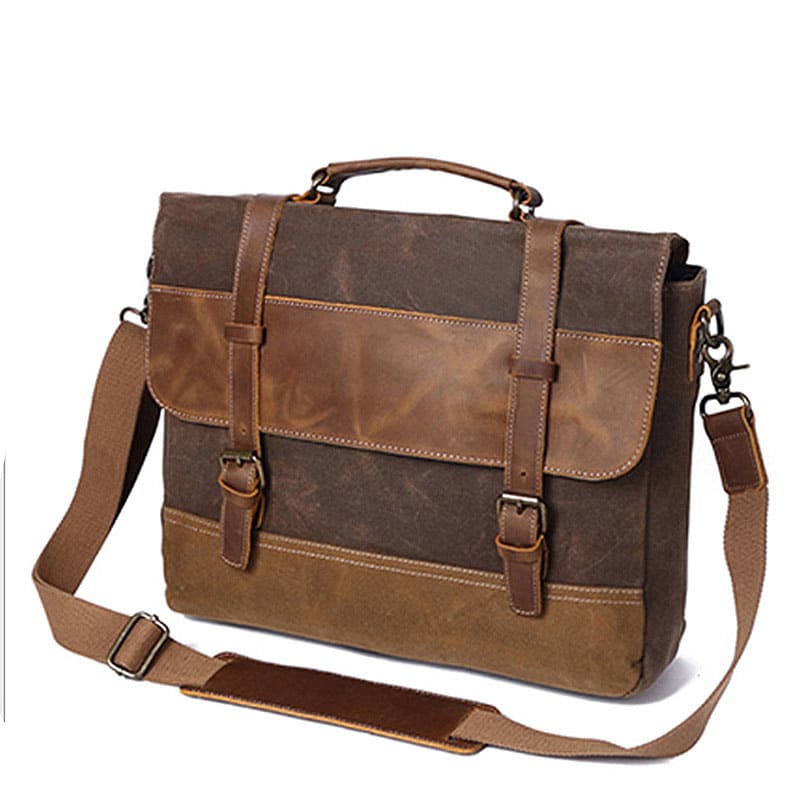 Fashion Men's Canvas Shoulder Messenger Bag Briefcase view 6