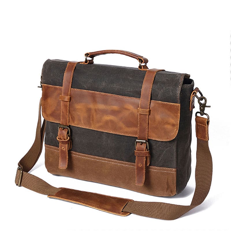 Fashion Men's Canvas Shoulder Messenger Bag Briefcase view 5