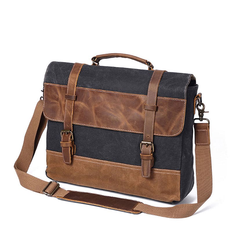 Fashion Men's Canvas Shoulder Messenger Bag Briefcase view 4