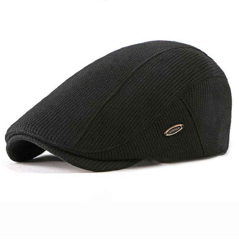 Beret Women's Knitted Wool Hat British Retro Men's Cap Light Board view 1