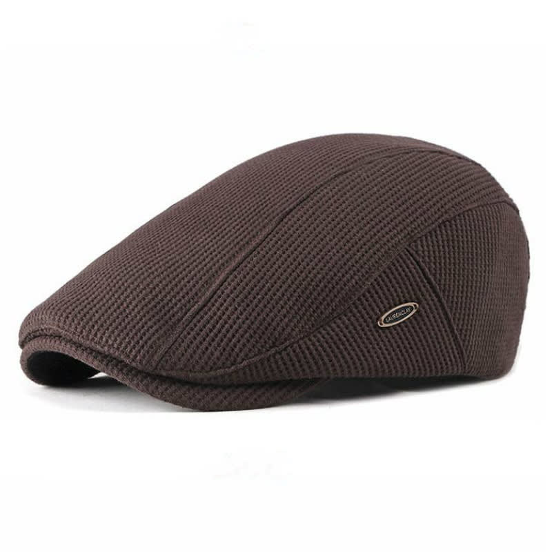 Beret Women's Knitted Wool Hat British Retro Men's Cap Light Board view 3