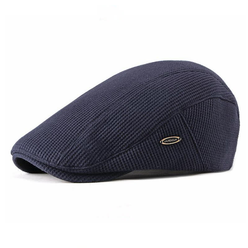 Beret Women's Knitted Wool Hat British Retro Men's Cap Light Board view 2