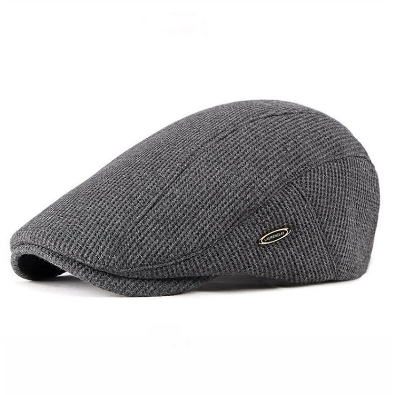 Beret Women's Knitted Wool Hat British Retro Men's Cap Light Board view 4