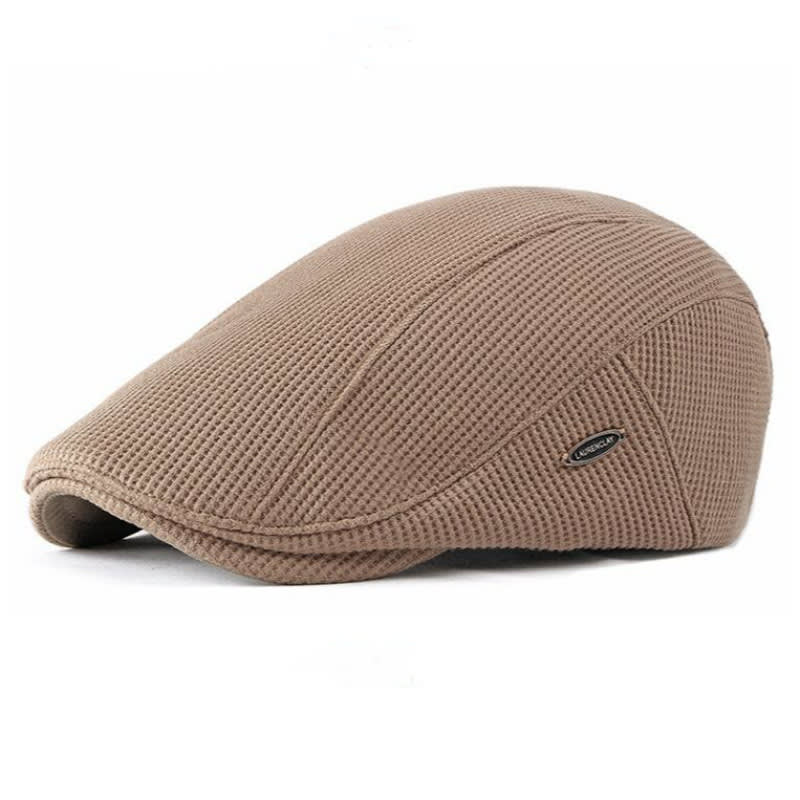 Beret Women's Knitted Wool Hat British Retro Men's Cap Light Board view 5