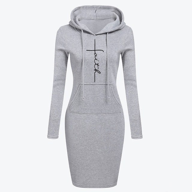 Autumn Winter Women Hoodies Sweatshirts Long-sleeved Dress view 6