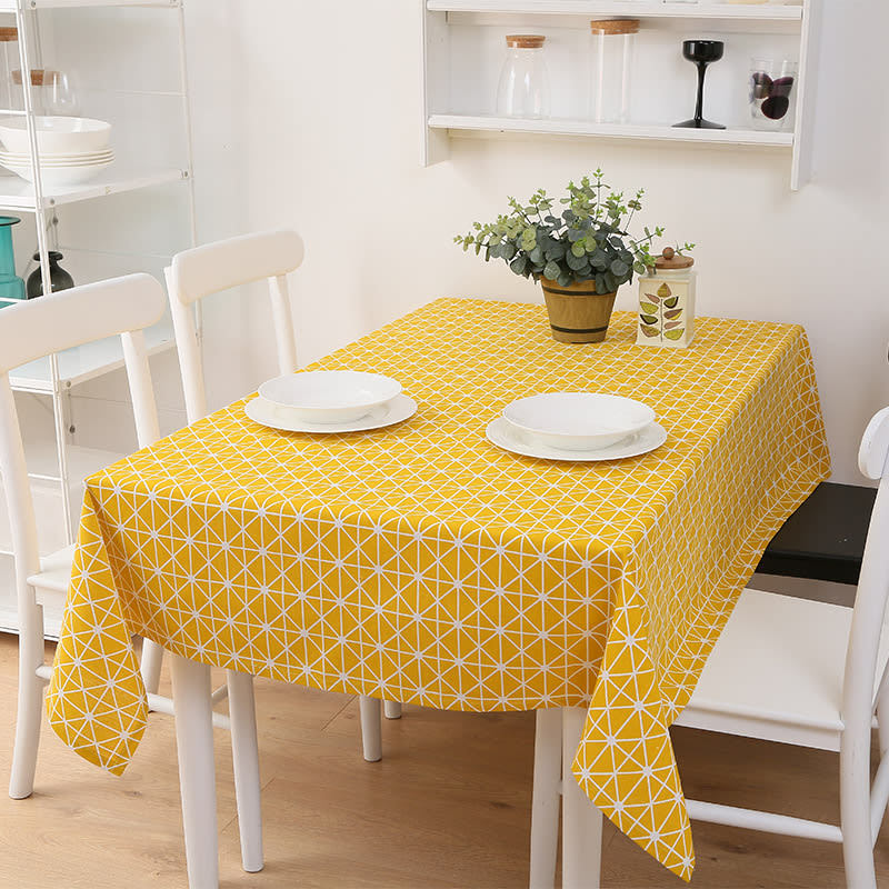 Rectangular Lattice Table Cover Coffee Table Restaurant Waterproof Tablecloth