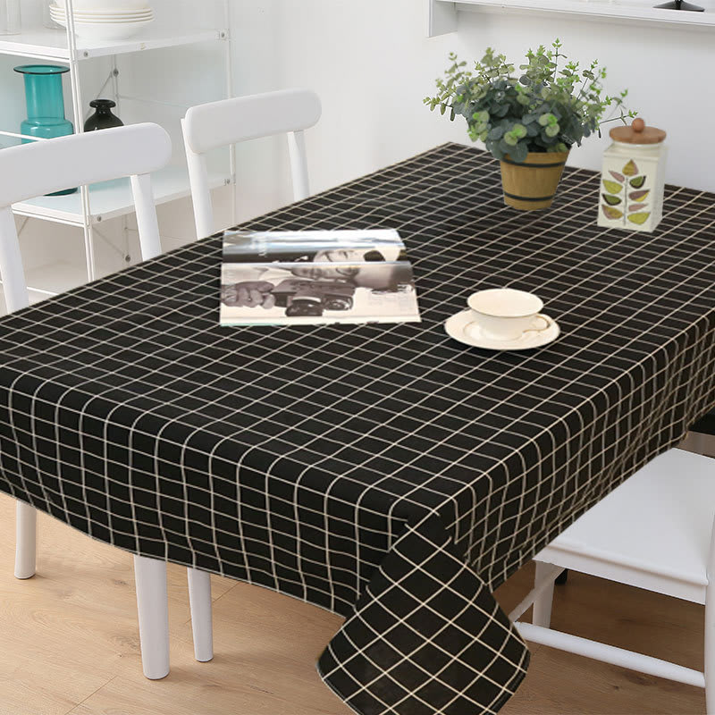 Rectangular Lattice Table Cover Coffee Table Restaurant Waterproof Tablecloth view 3