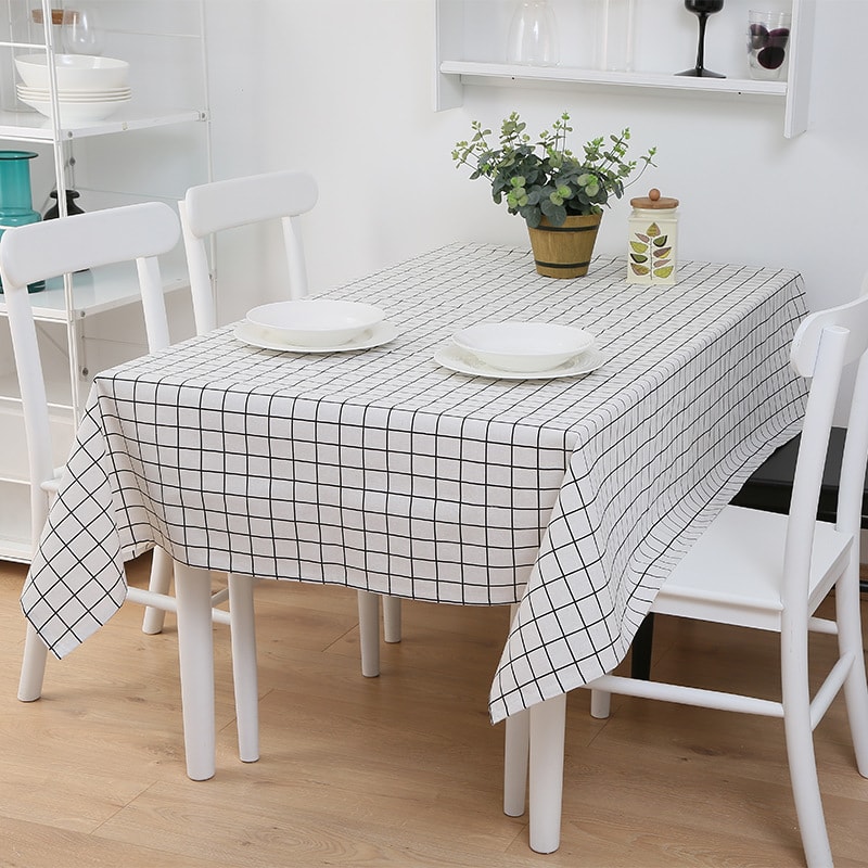 Rectangular Lattice Table Cover Coffee Table Restaurant Waterproof Tablecloth view 5