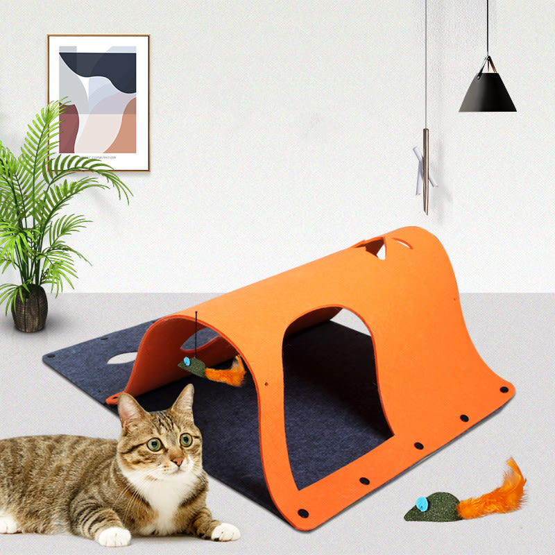 2 in 1 DIY Combined Cat Tunnel Toy Removable Felt Cat Nest House Puppy Ferrets Rabbit Play Dog Tunnel Tubes view 6