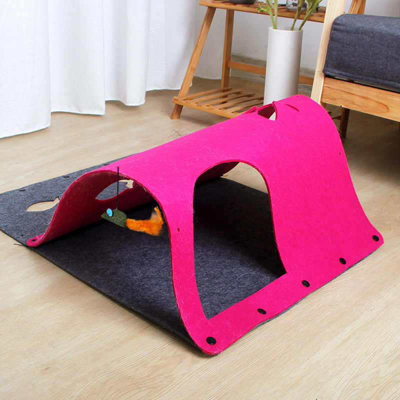 2 in 1 DIY Combined Cat Tunnel Toy Removable Felt Cat Nest House Puppy Ferrets Rabbit Play Dog Tunnel Tubes view 2