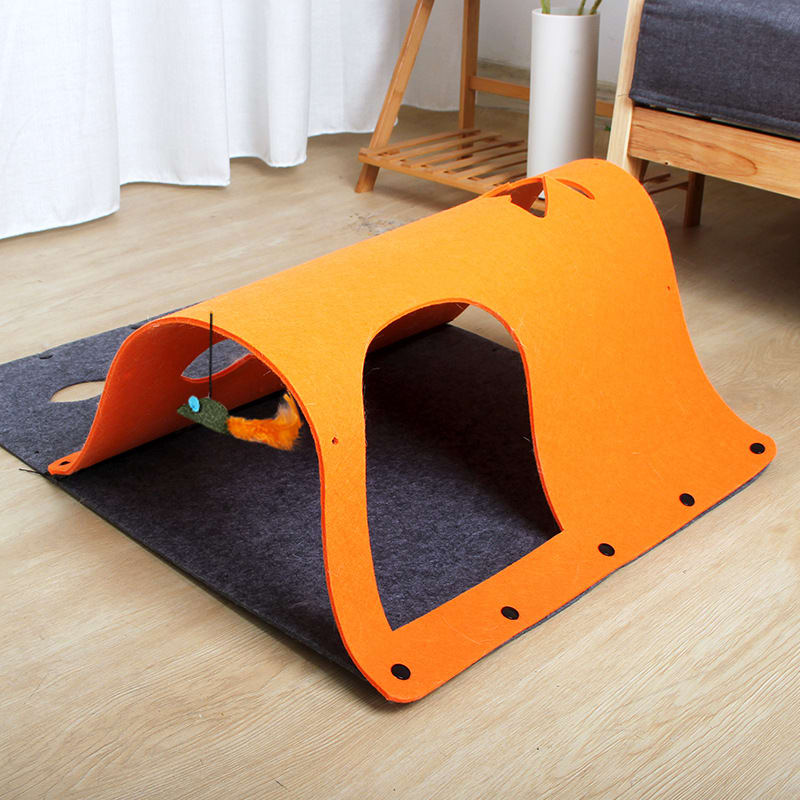 2 in 1 DIY Combined Cat Tunnel Toy Removable Felt Cat Nest House Puppy Ferrets Rabbit Play Dog Tunnel Tubes view 4