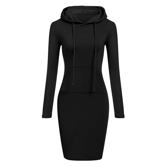 Autumn Winter Women Hoodies Sweatshirts Long-sleeved Dress view 3