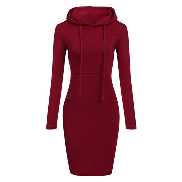 Autumn Winter Women Hoodies Sweatshirts Long-sleeved Dress view 4
