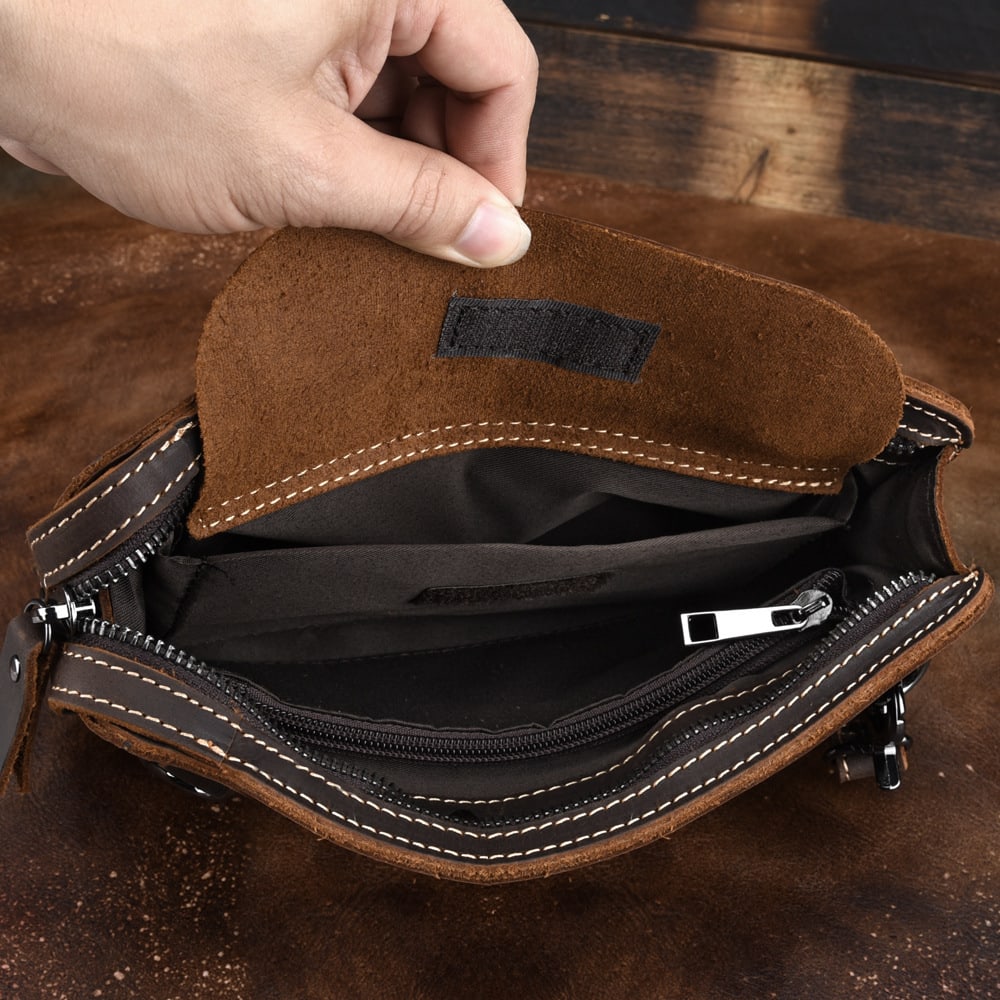 New Retro First Layer Cowhide Single Shoulder Messenger Bag view 5