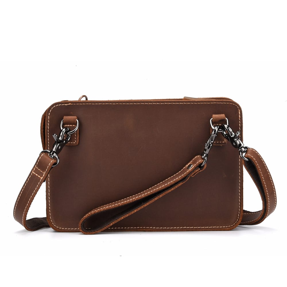 New Retro First Layer Cowhide Single Shoulder Messenger Bag view 3