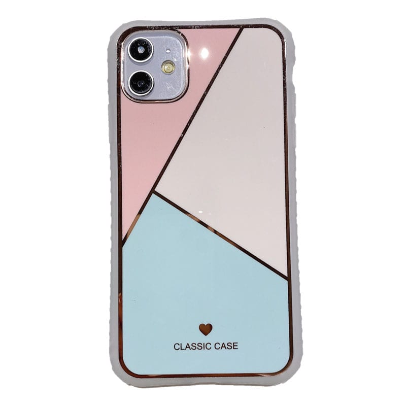 Geometric Marble Plating Splicing Phone Case view 3