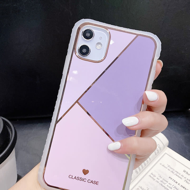 Geometric Marble Plating Splicing Phone Case view 6