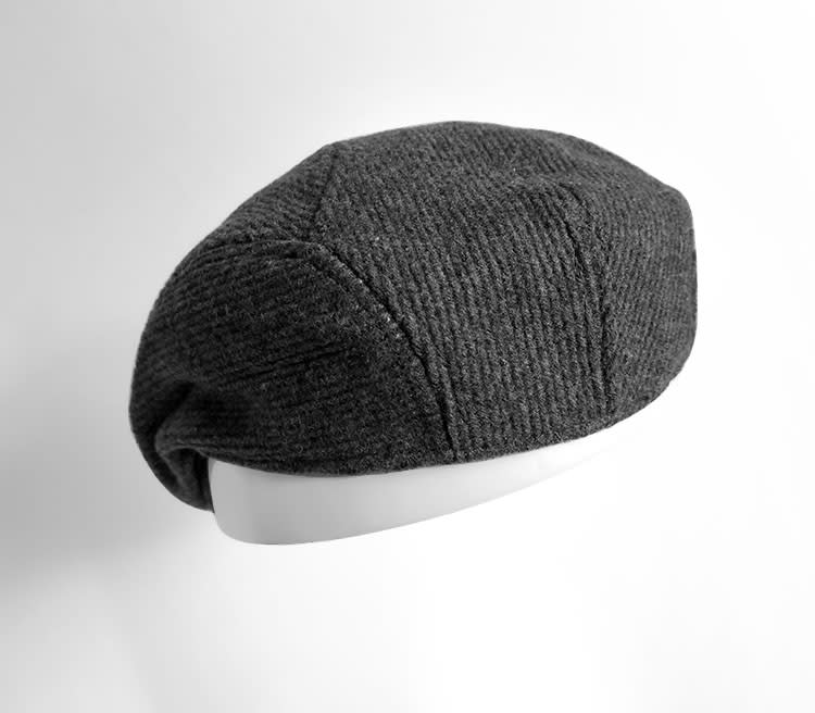 Hat Middle Aged Men's Retro Literary Beret Black Warm Cap view 4