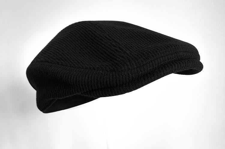 Hat Middle Aged Men's Retro Literary Beret Black Warm Cap view 6
