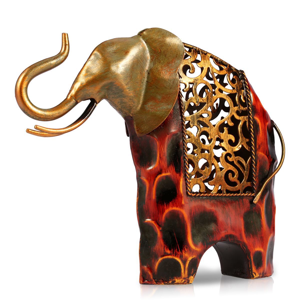 Explosive Works Of Art Wrought Iron Flower Picking Wrought Iron Elephant view 3