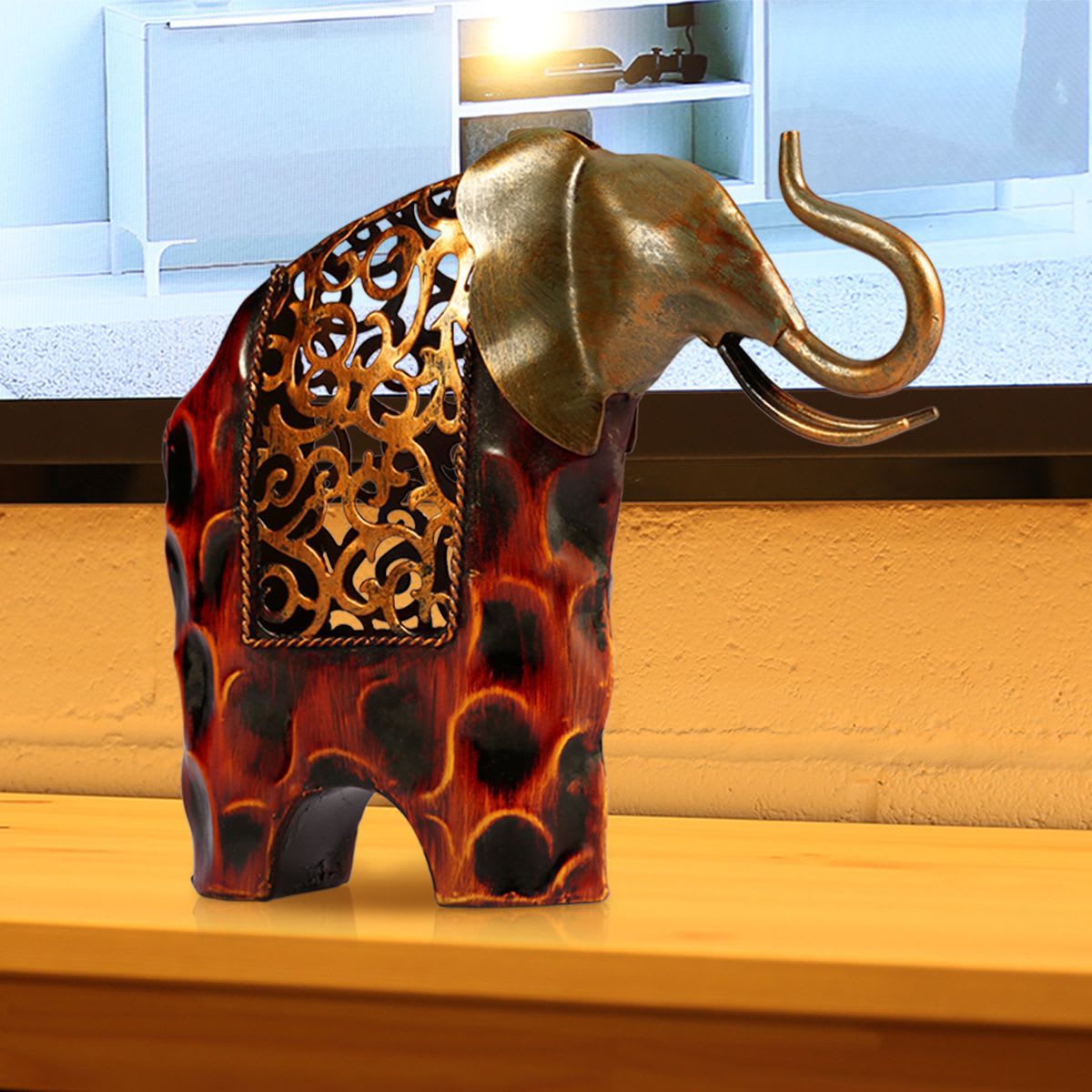 Explosive Works Of Art Wrought Iron Flower Picking Wrought Iron Elephant view 4