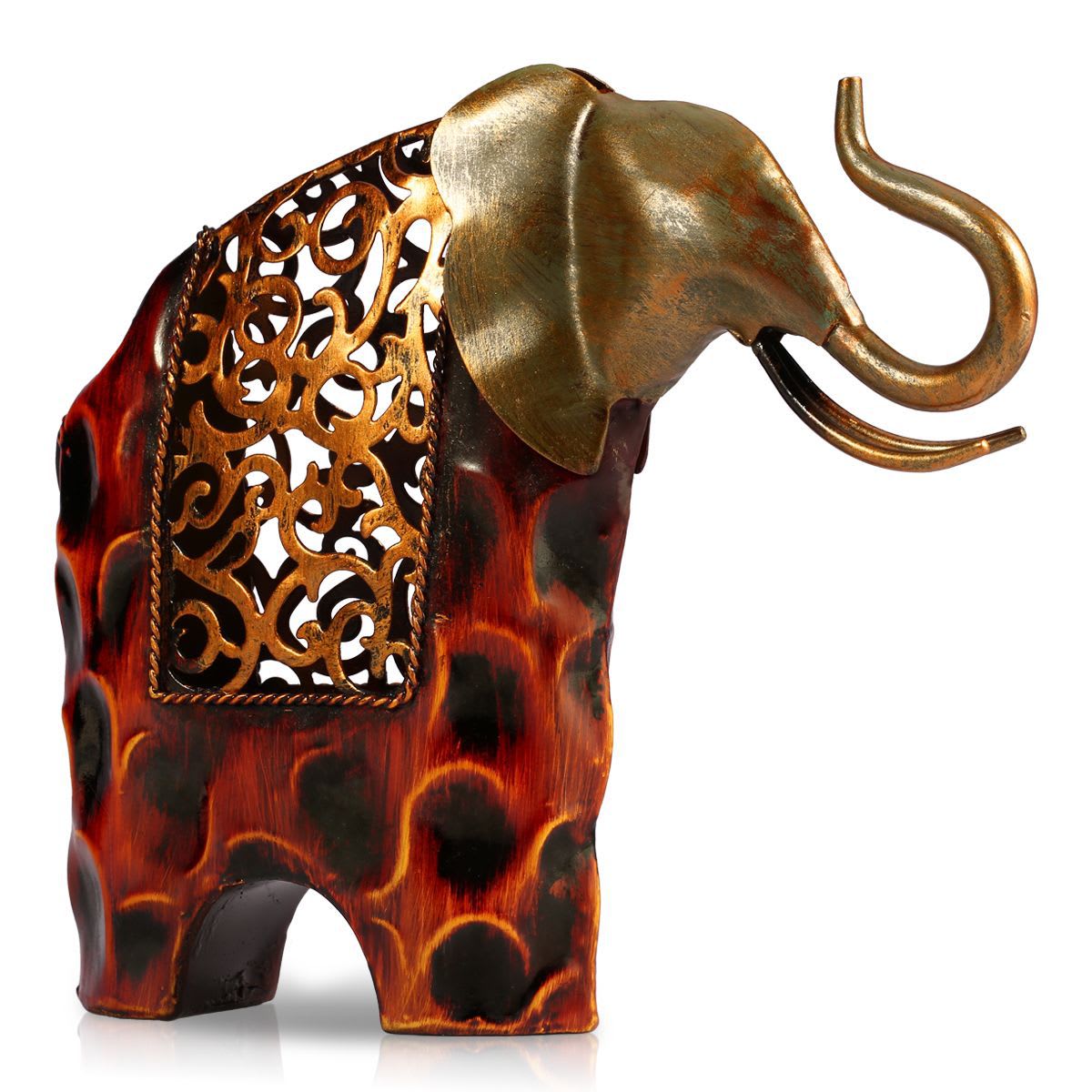 Explosive Works Of Art Wrought Iron Flower Picking Wrought Iron Elephant view 2