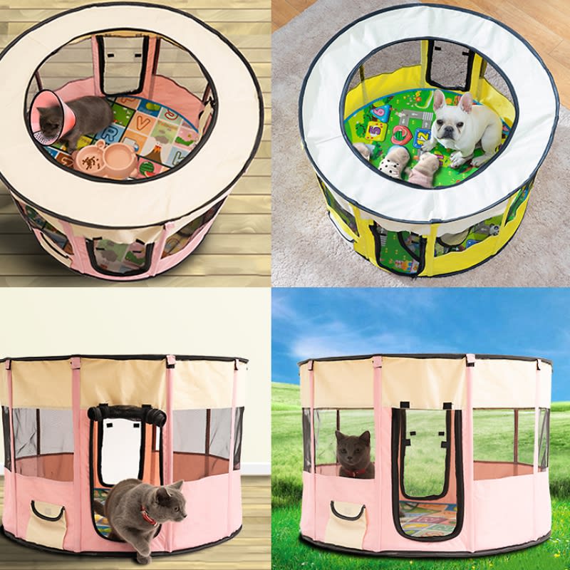 Removable Pet House Oxford Cloth Crate Room Playing Exercise Breeding Delivery Room view 3