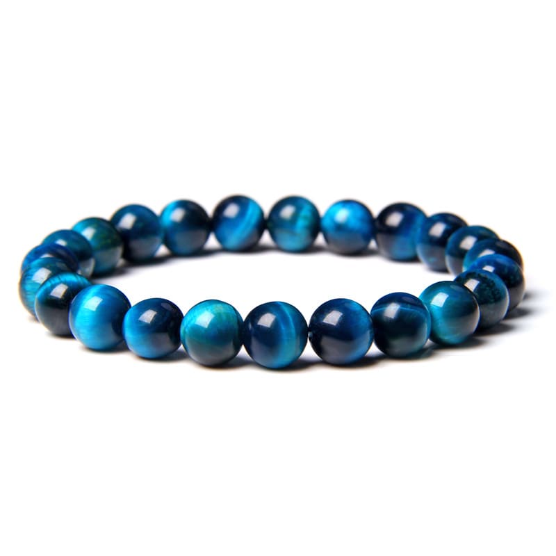 Tiger Eye Stone Bracelet Single Circle Lapis Lazuli Bracelet Beaded view 2