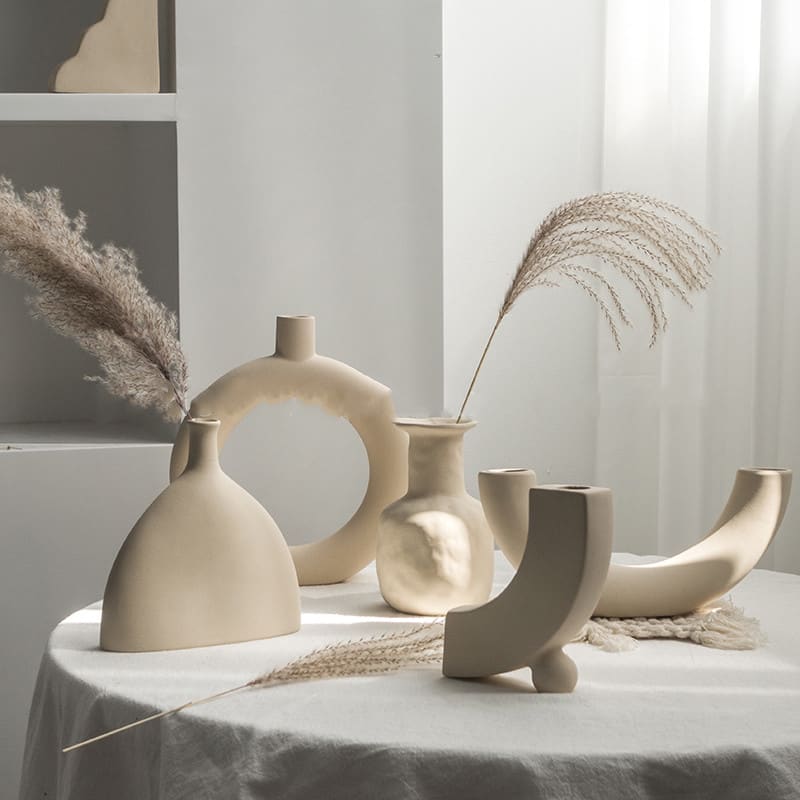 Simplicity Ceramic Vase Dry Flower Arrangement Home Decoration Ornament Living Room Display Art Vases view 7