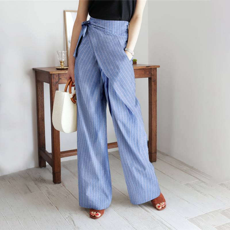  Independent Station Wish Autumn New Striped Lace-up Trousers view 5