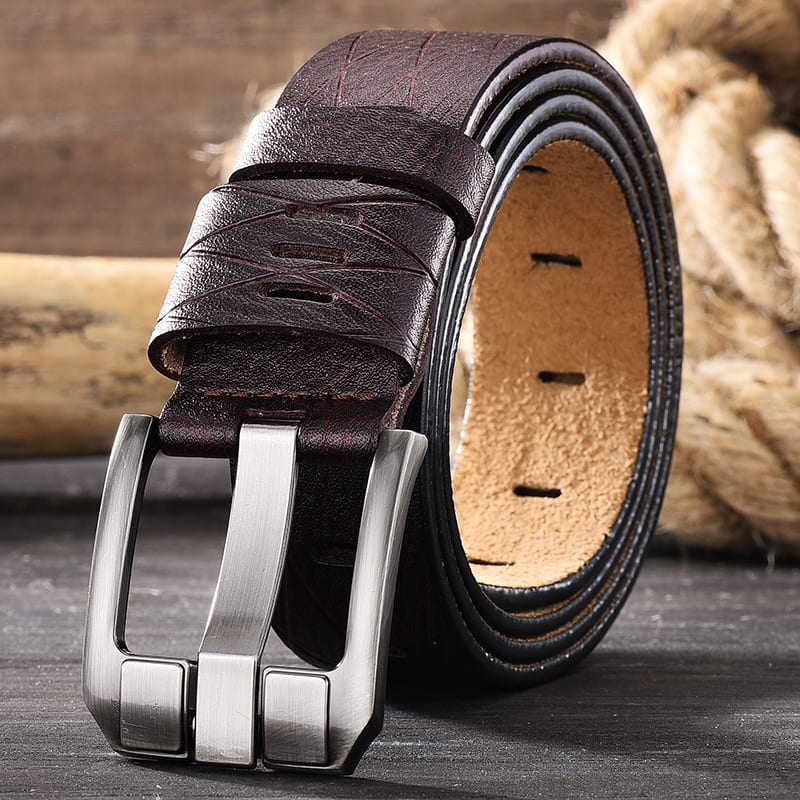 Vintage Pin Buckle All-Match Leather Men's Belt view 7