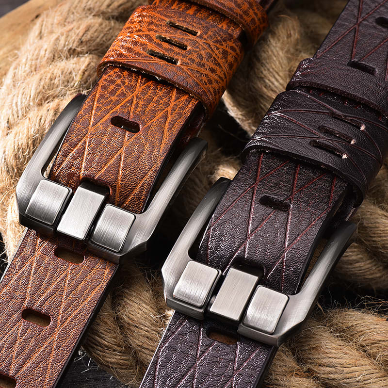 Vintage Pin Buckle All-Match Leather Men's Belt view 3
