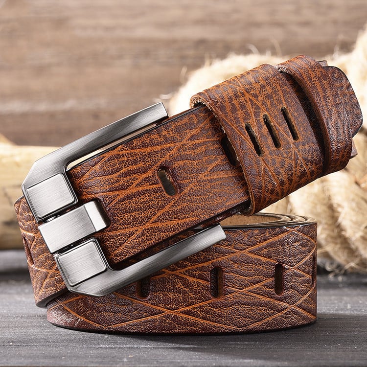 Vintage Pin Buckle All-Match Leather Men's Belt view 2