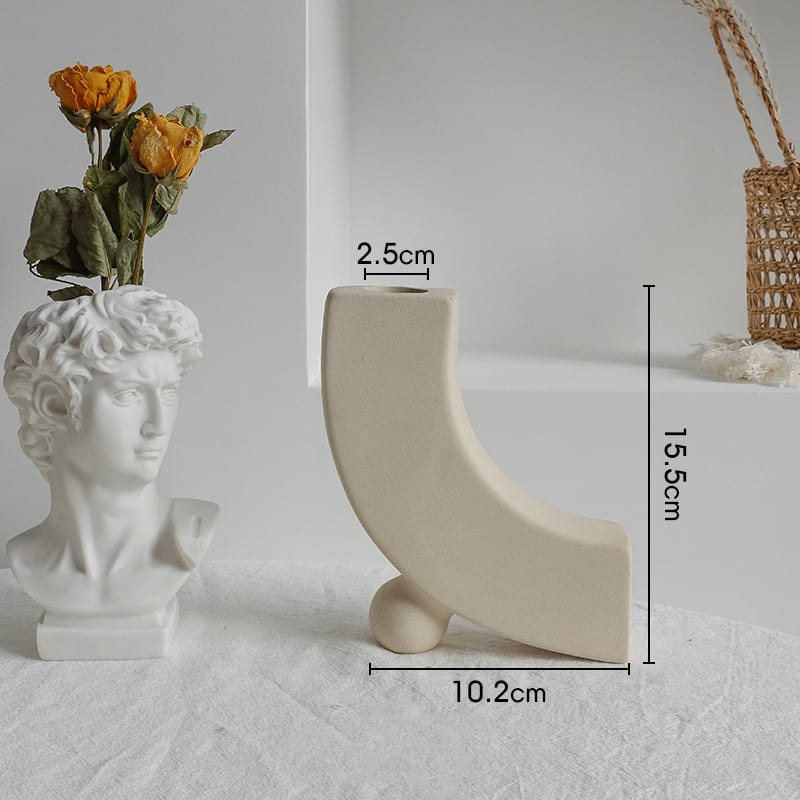 Simplicity Ceramic Vase Dry Flower Arrangement Home Decoration Ornament Living Room Display Art Vases view 4