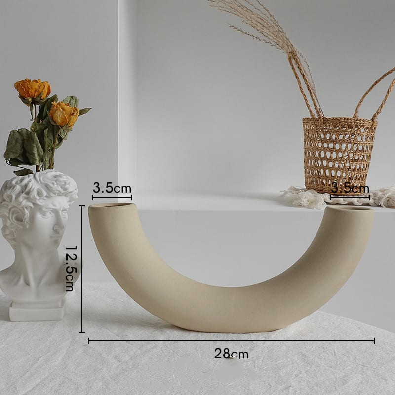 Simplicity Ceramic Vase Dry Flower Arrangement Home Decoration Ornament Living Room Display Art Vases view 6