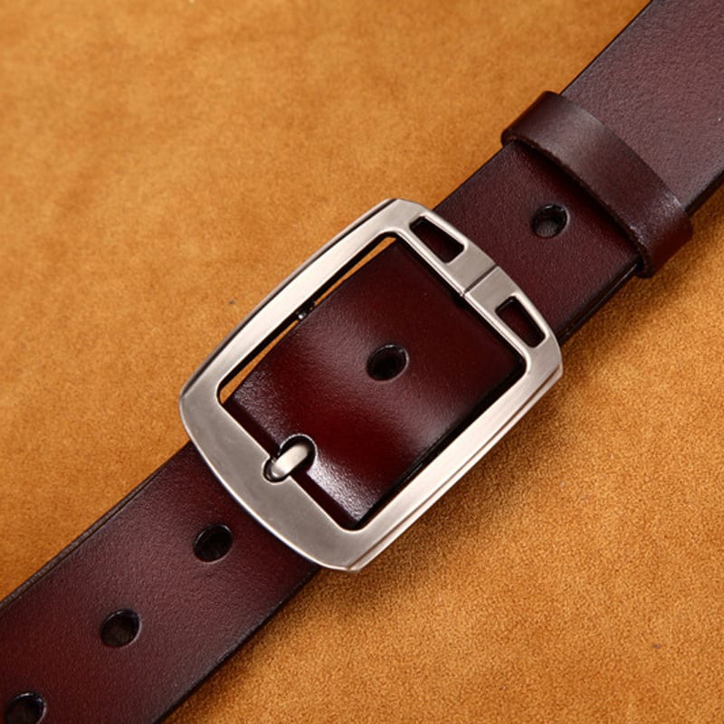 Leather Cowskin Vintage Jean Belt Pin Buckle Simple Men's Belt Wide view 5