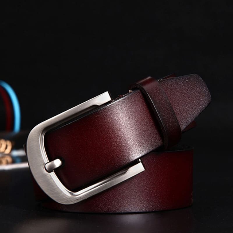 Leather Cowskin Vintage Jean Belt Pin Buckle Simple Men's Belt Wide view 8
