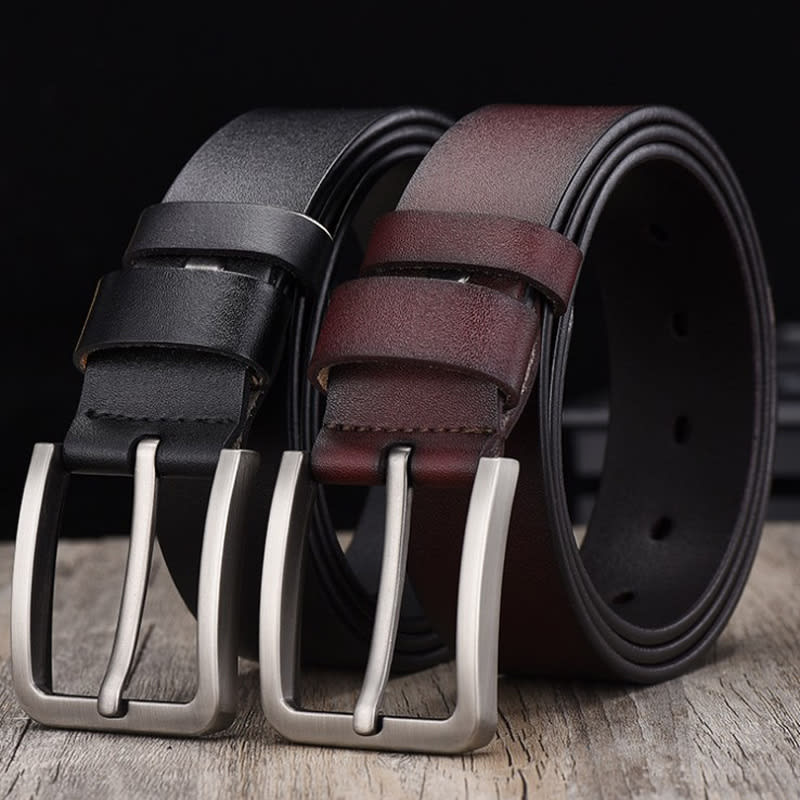 Leather Cowskin Vintage Jean Belt Pin Buckle Simple Men's Belt Wide view 4