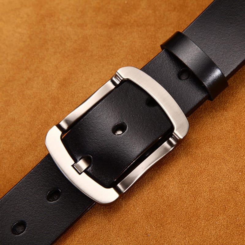 Leather Cowskin Vintage Jean Belt Pin Buckle Simple Men's Belt Wide view 2