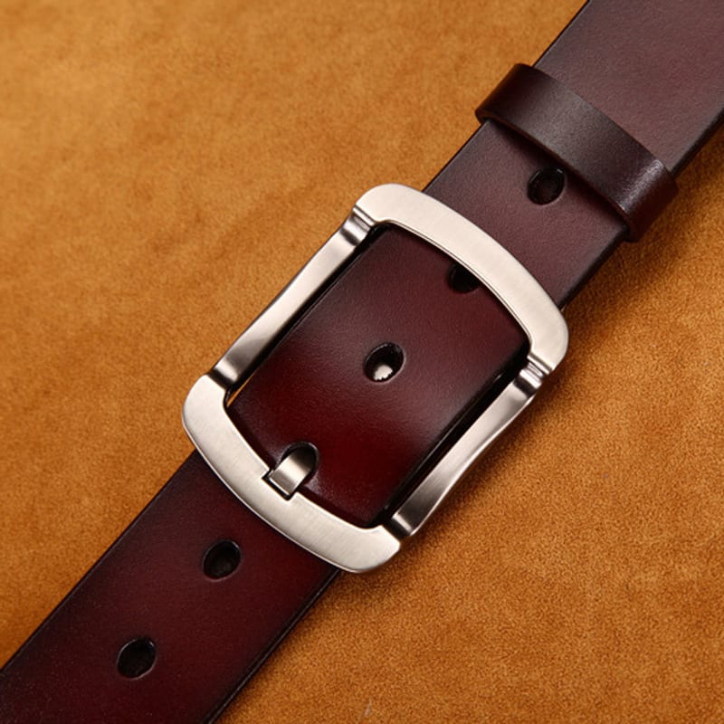 Leather Cowskin Vintage Jean Belt Pin Buckle Simple Men's Belt Wide view 9