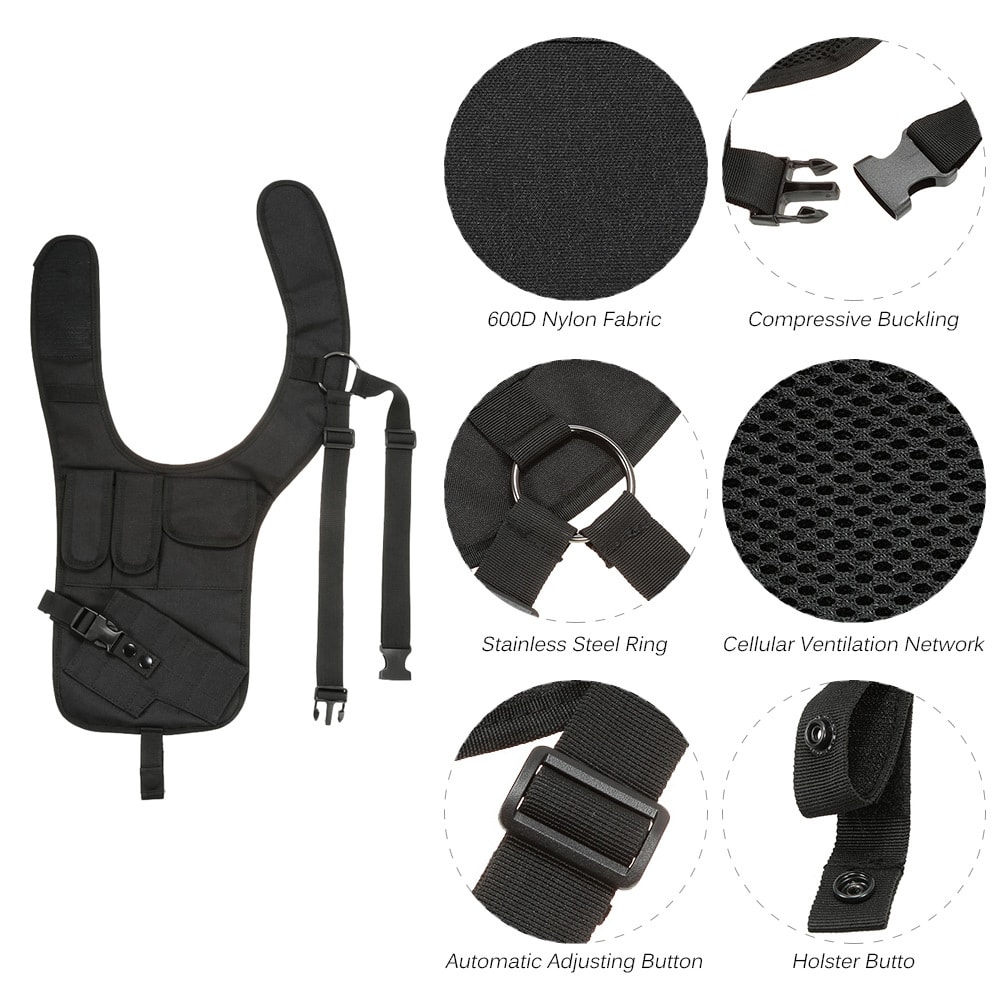 Tactical Army Fan Shoulder Special Agent Edition Underarm Holster Vest Camo Waterproof Nylon Invisible Tactical Mobile Phone Accessory Pack view 1
