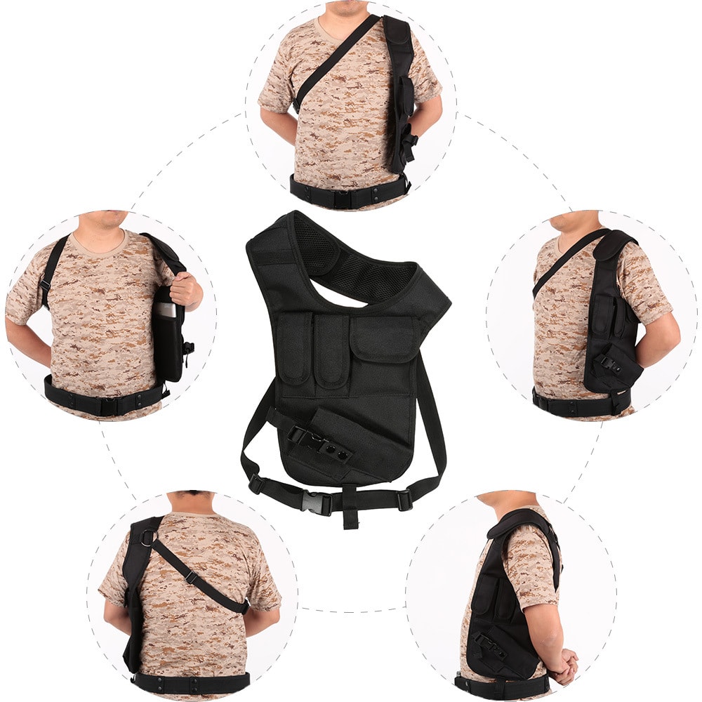 Tactical Army Fan Shoulder Special Agent Edition Underarm Holster Vest Camo Waterproof Nylon Invisible Tactical Mobile Phone Accessory Pack view 3