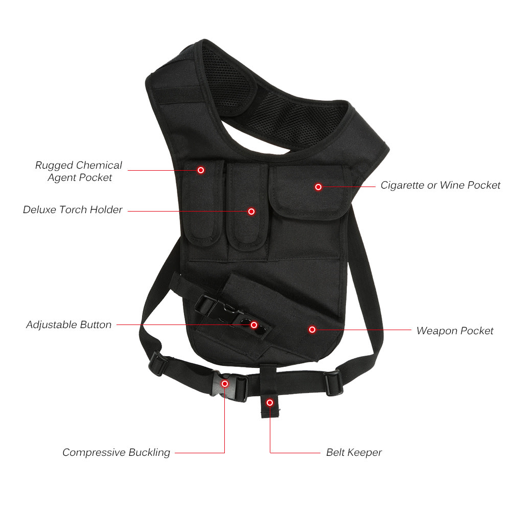 Tactical Army Fan Shoulder Special Agent Edition Underarm Holster Vest Camo Waterproof Nylon Invisible Tactical Mobile Phone Accessory Pack view 2