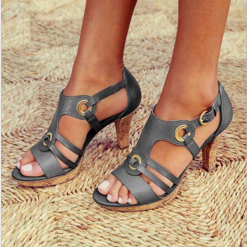 Women's High-heeled Sandals With Round Toe