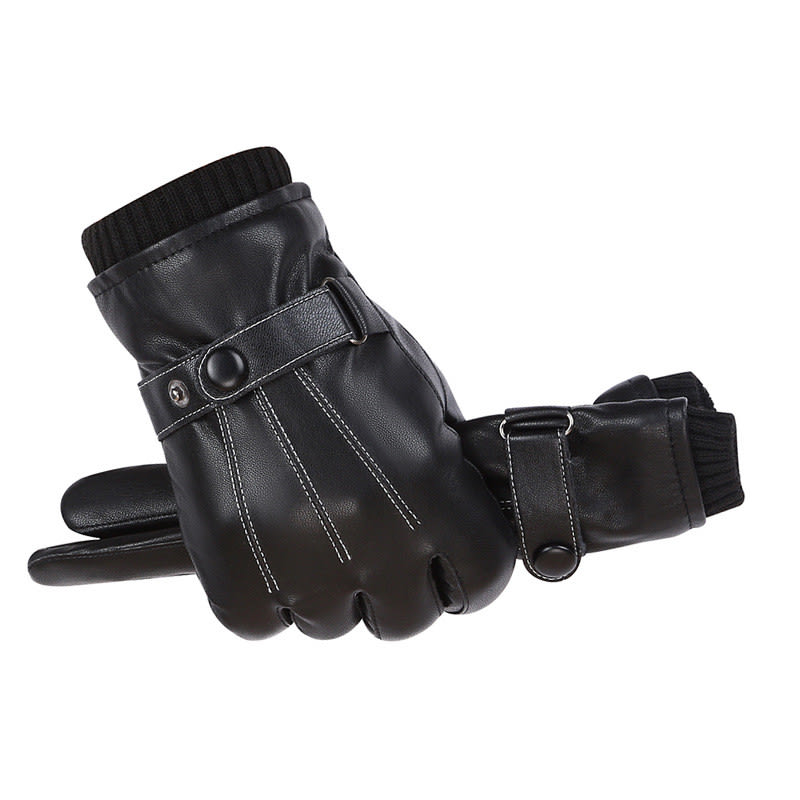 Men s PU Autumn and Winter Touch Screen Gloves view 3