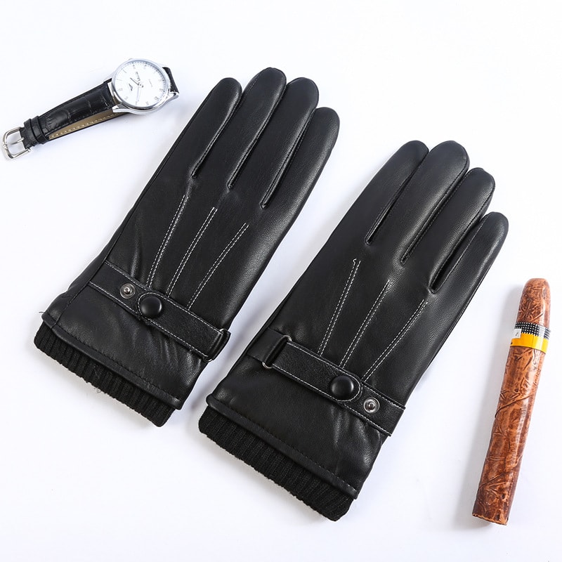 Men s PU Autumn and Winter Touch Screen Gloves view 4
