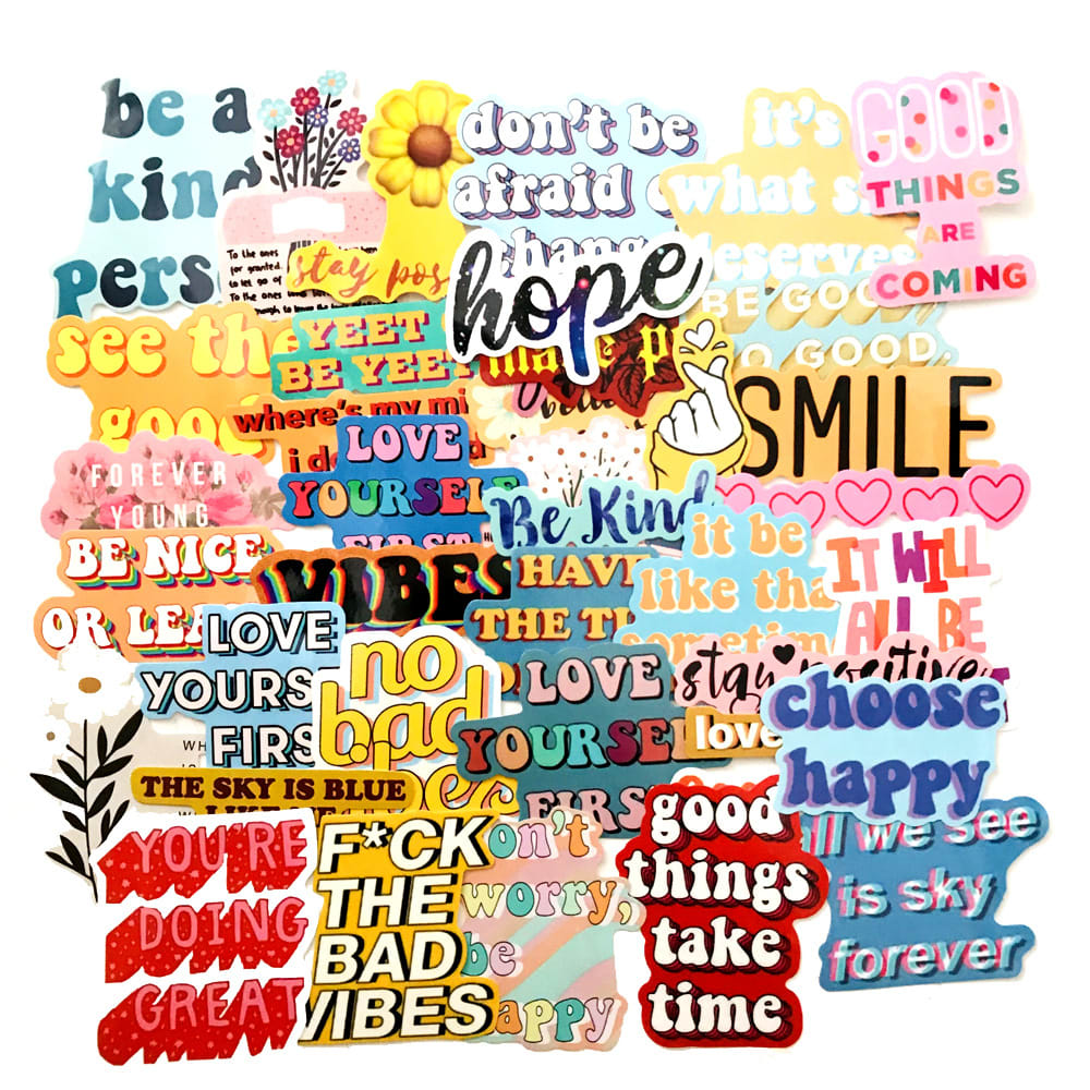40 Inspirational English Graffiti Stickers Trolley Case Laptop Stickers Cartoon Series Waterproof Stickers view 2