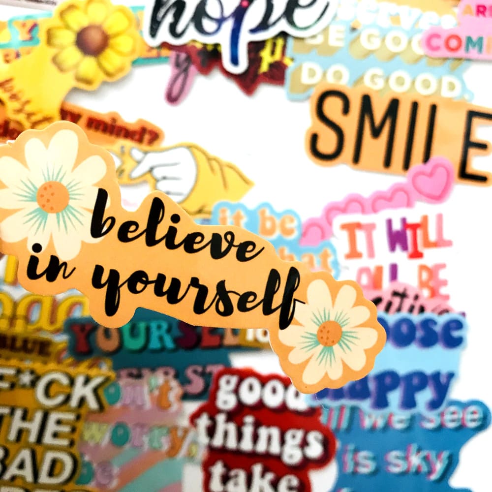 40 Inspirational English Graffiti Stickers Trolley Case Laptop Stickers Cartoon Series Waterproof Stickers view 3